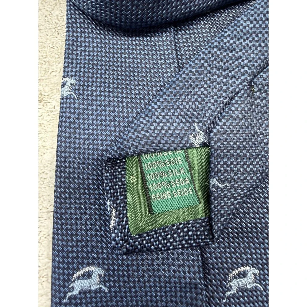 Zodi‎ Tie Mens One Size Blue Animal Print Silk Jacquard Embroidered Pointed